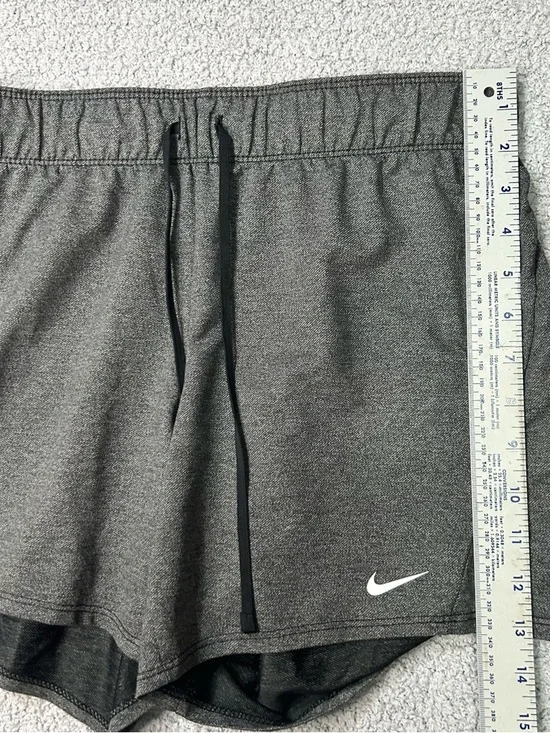 Nike Dri Fit Women's Grey Active Shorts with Foldable Logo Waistband Sz S - Picture 4 of 7